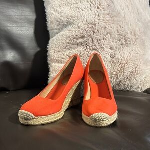Women's Red Espadrille Wedge Shoes